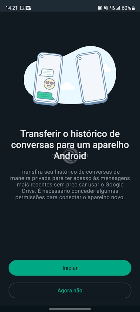 WhatsApp transferir o histórico de conversas para um aparelho Android