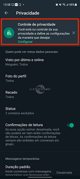 WhatsApp ganha controle de privacidade 