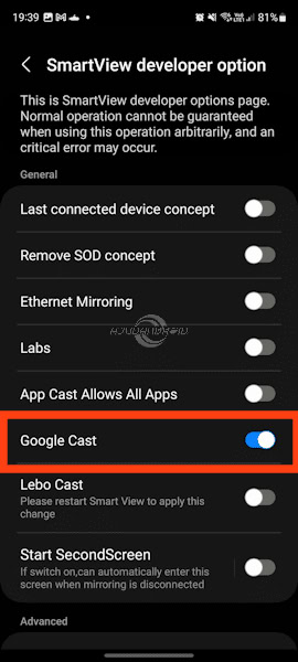 Como ativar Google Cast nos aparelhos Samsung Galaxy (espelhamento de tela)