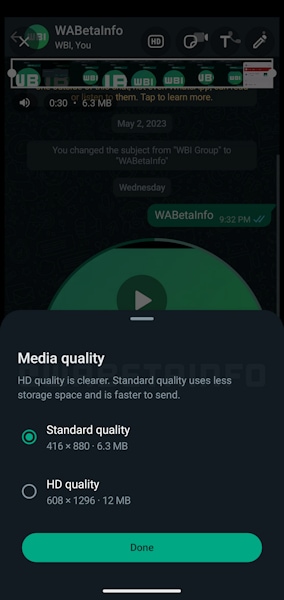 WhatsApp envio de vídeos em alta qualidade