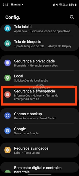 Alerta de rastreador desconhecido no Galaxy da Samsung