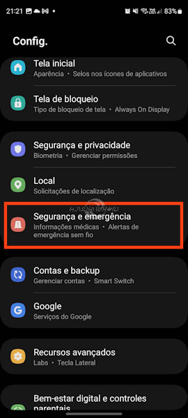 Alerta de rastreador desconhecido no Galaxy da Samsung