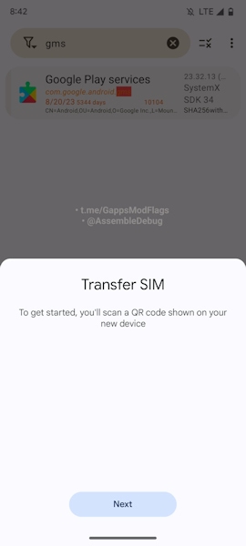 Android transferência de eSIM