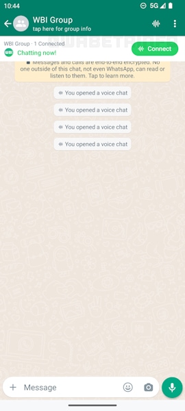 WhatsApp chat de voz em grupo
