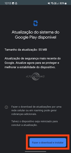 Atualização do sistema Google Play como instalar a versão mais atual