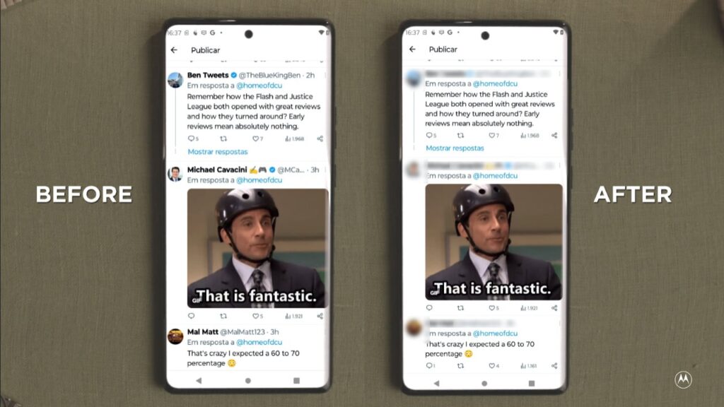 Motorola ocultação de conteúdo privado com IA