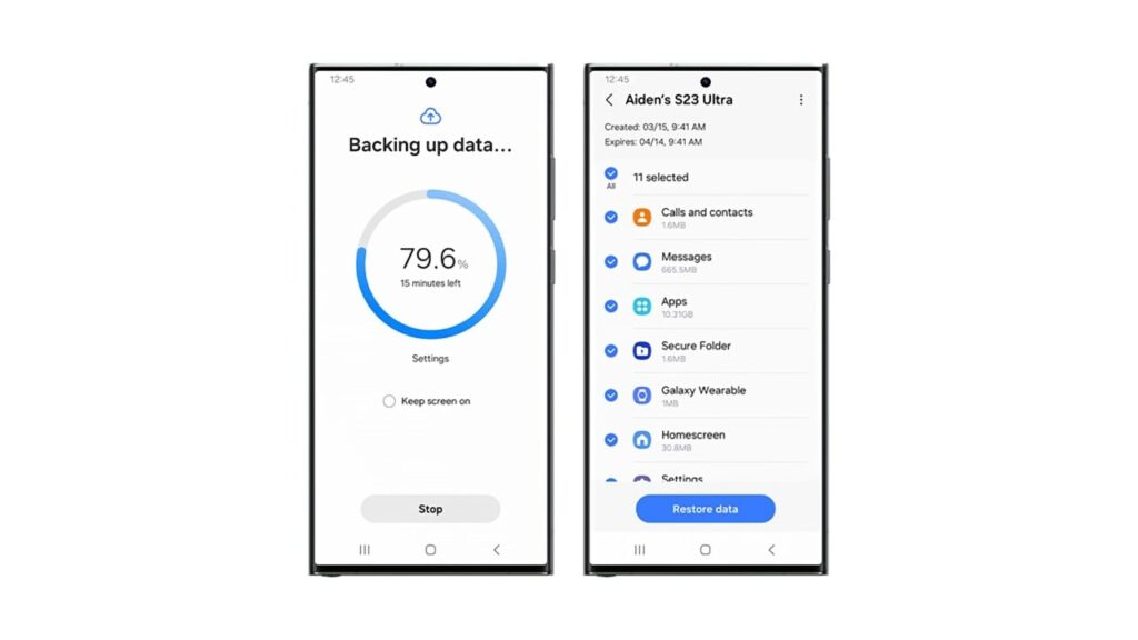 Samsung backup temporário gratuito para os Galaxy