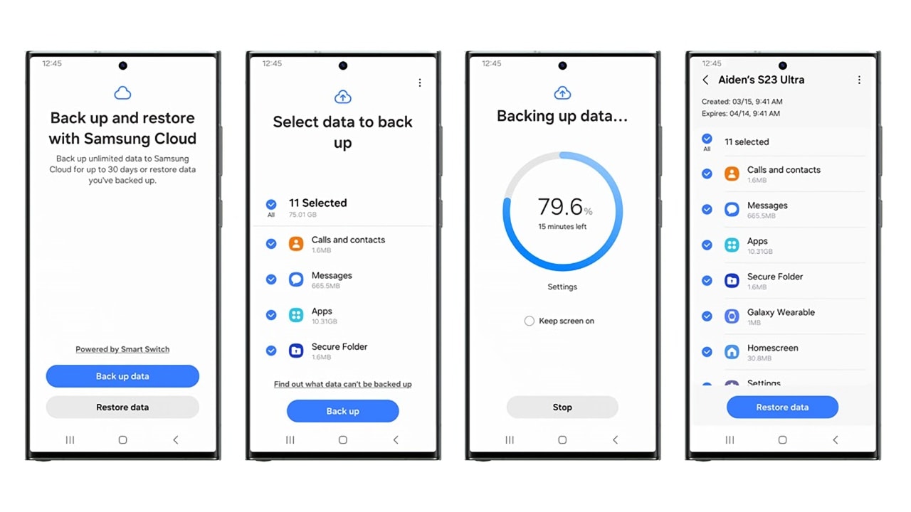 Samsung backup temporário gratuito para os Galaxy