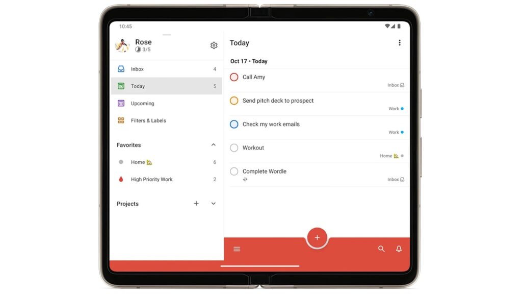 Todoist suporte para tela grande