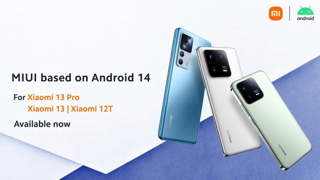 Xiaomi 13, Xiaomi 13 Pro e Xiaomi 12T estão sendo atualizados para o Android 14