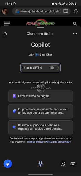 Microsoft Copilot no Microsoft Edge no Android