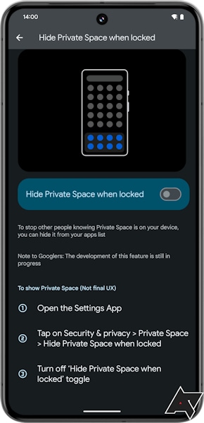 Android 14 espaço privado