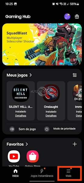 Ativando o "Pausar o carregamento USB PD ao jogar" no Galaxy S23