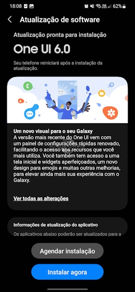 Galaxy S23+ Android com One UI 6, atualização disponível no Brasil