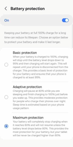 One UI 6.1 vazamento proteção bateria