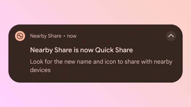 Compartilhar por proximidade (Nearby Share) é renomeado para Quick Share (Compartilhamento rápido)