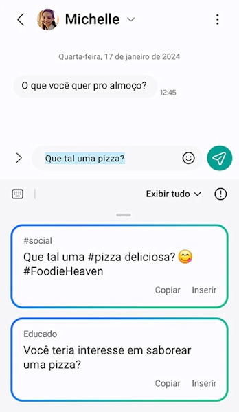 Galaxy AI Assistente de mensagens