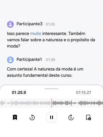 Galaxy AI resumo de gravação de áuido