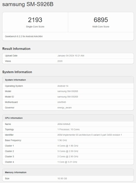 Galaxy S24 Ultra em teste com o Snapdragon 8 Gen 3