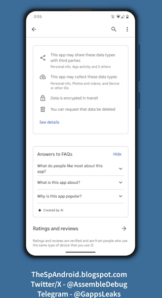 Google Play Store utilizando IA para criar perguntas e respostas (FAQ)