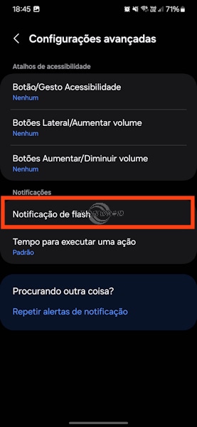 Notificação de flash nos Galaxy da Samsung