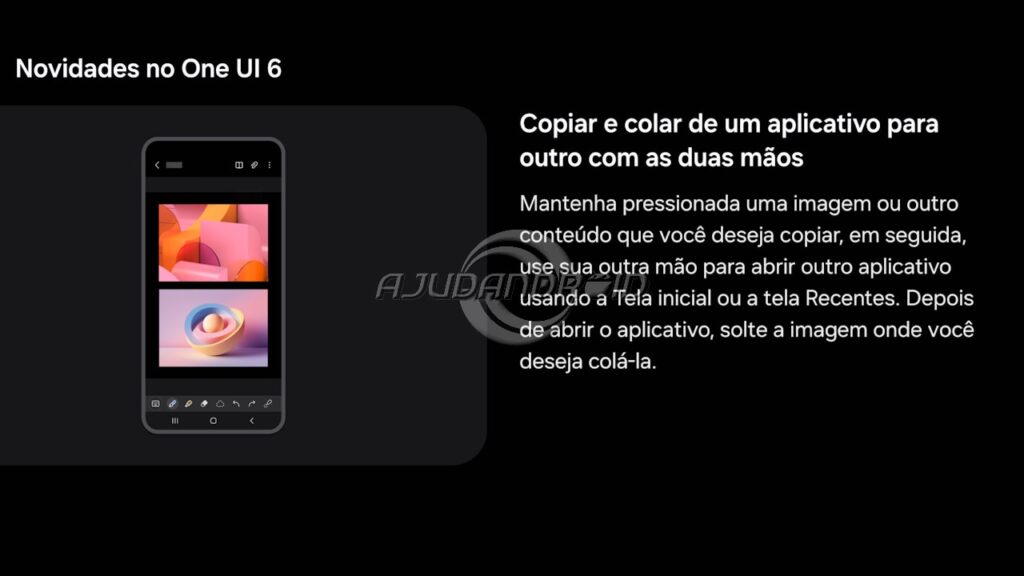 Samsung apresentação das novidades depois da instalação do Android 14