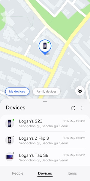 Samsung Find aba dispositivos