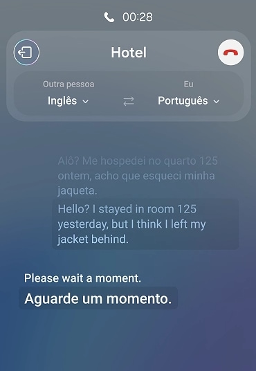 Samsung tradução de ligação em tempo real