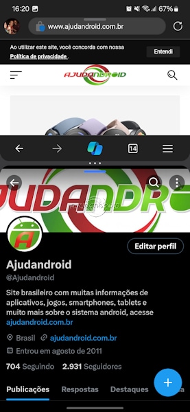 Android utilizar dois aplicativos ou mais na tela dividida controle