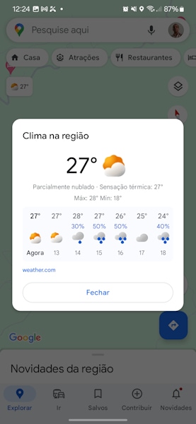 Google Maps clima