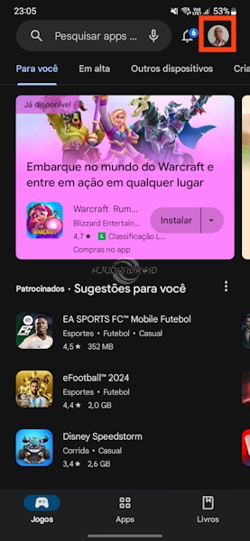 Loja Google Play Store atualizando aplicativos e jogos