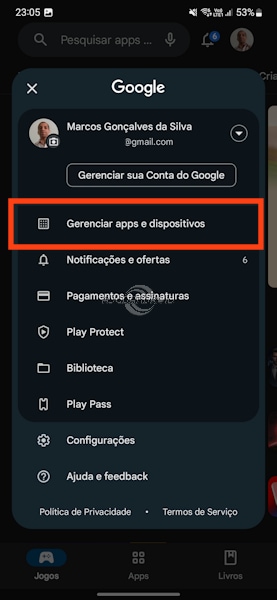 Loja Google Play Store atualizando aplicativos e jogos