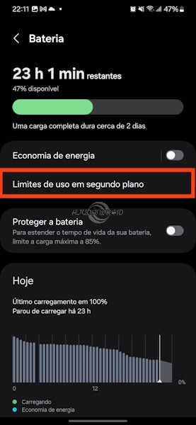 Samsung Galaxy colocando apps e games da suspensão profunda