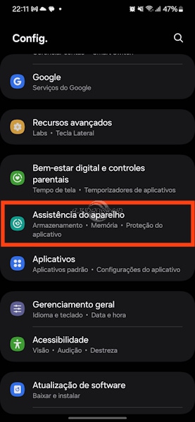 Samsung Galaxy colocando apps e games da suspensão profunda