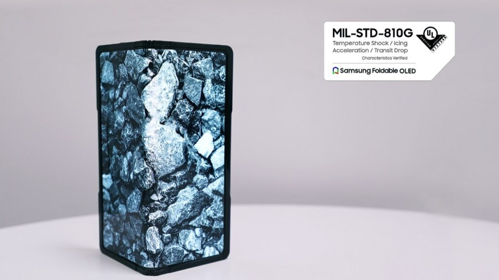Samsung tela Flex In & Out certificação MIL-STD 810G