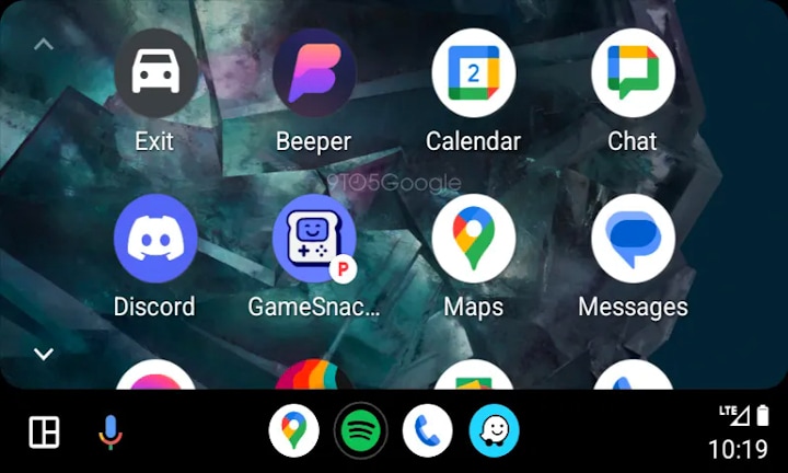 Android Auto com ícone para aplicativos que funcionam com o carro estacionado