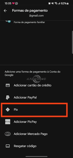 Google Play Store Brasil, pagamento via Pix