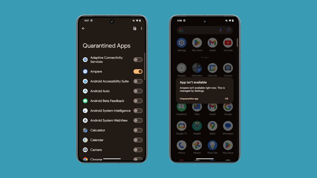 Quarentena para aplicativos do Android