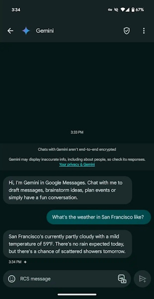 Google mensagens Chat Gemini