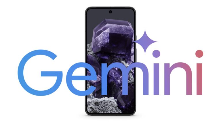 Google Pixel 8 e Gemini logo