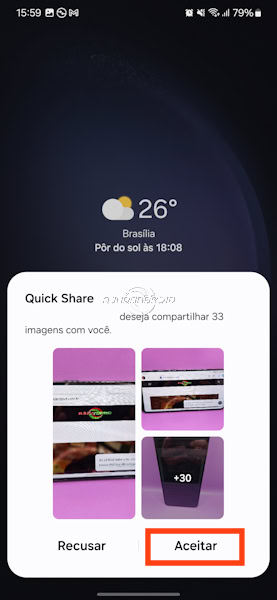 Quick Share, como receber arquivos