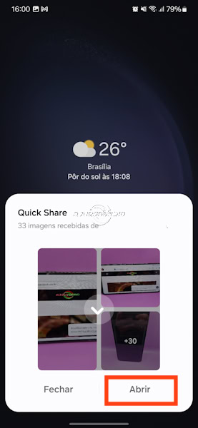 Quick Share, como receber arquivos