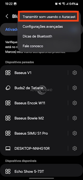 Samsung, como ativar o Auracast para transmissão de áudio e música