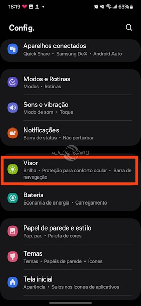 Samsung exibir ou ocultar o recorte da câmera na tela