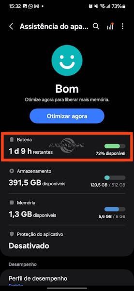 Samsung proteção da bateria na One UI 6.1 ou superior