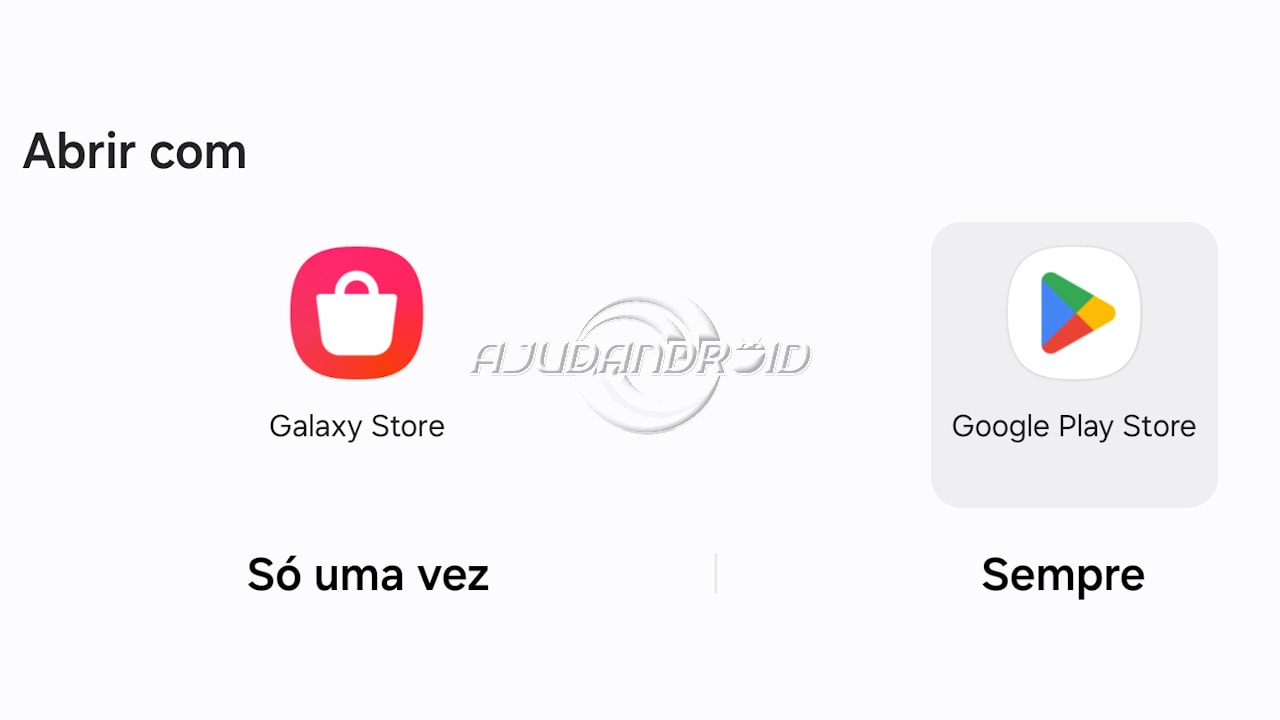 Sistema Android tela de seleção de loja para atualizar aplicativos