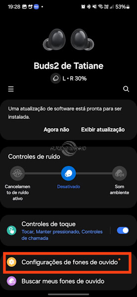 Atualizar fone sem fio da Samsung da linha Galaxy Buds