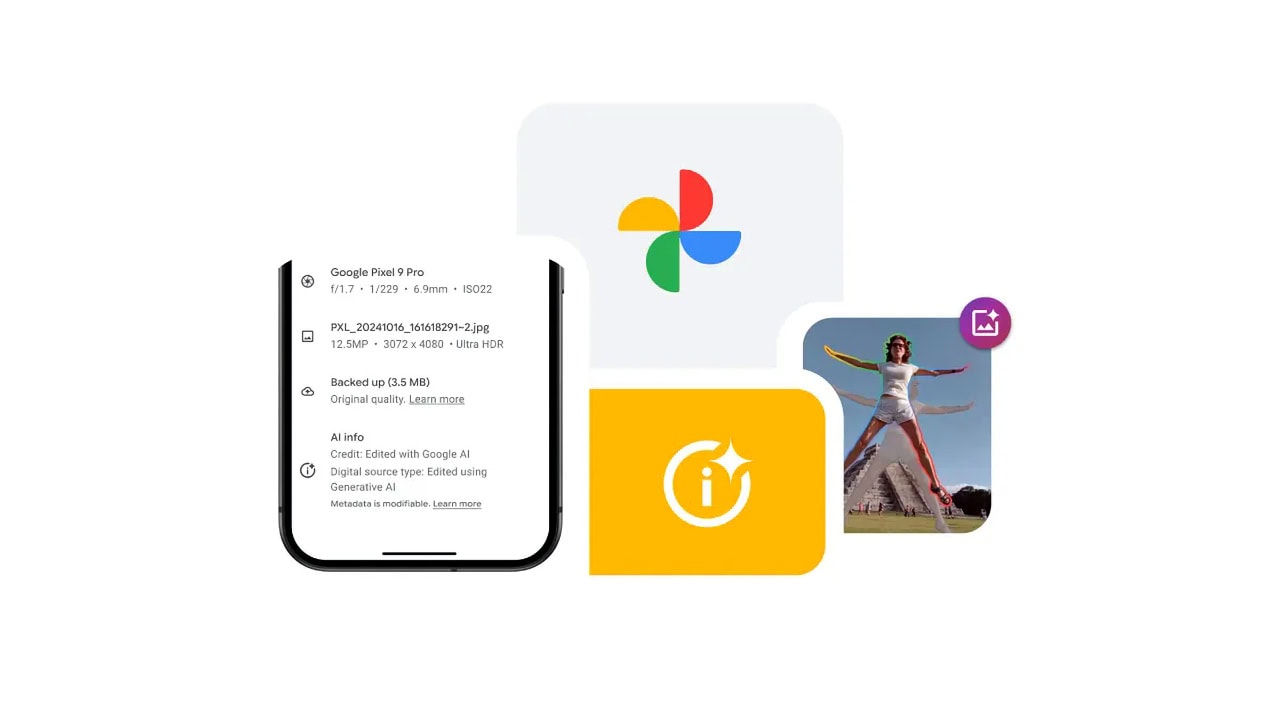 Google Fotos deixa mais claro quando imagem é editada com IA