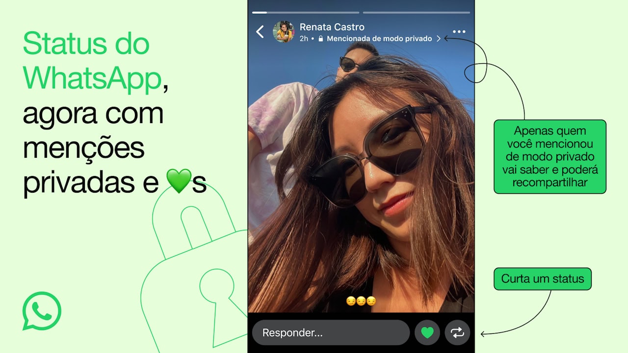 Status do WhatsApp recebe curtidas e permite mencionar pessoas