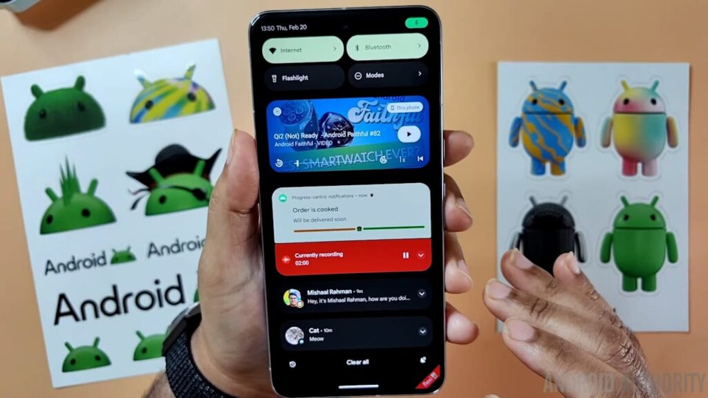 Android 16, notificações ao vivo